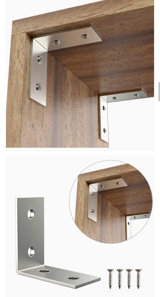 ADISON right angle brackets 2 cm square shaped l patti mild steel material pack of 25 pcs with screws