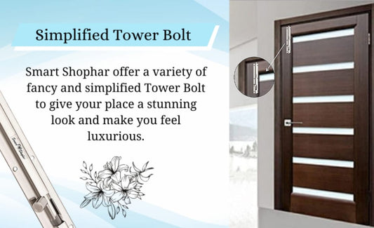 Adison tower bolt SS aluminium finish stainless steel 4 inches  chitkani pack of 3 Tower bolts with screws and accessory
