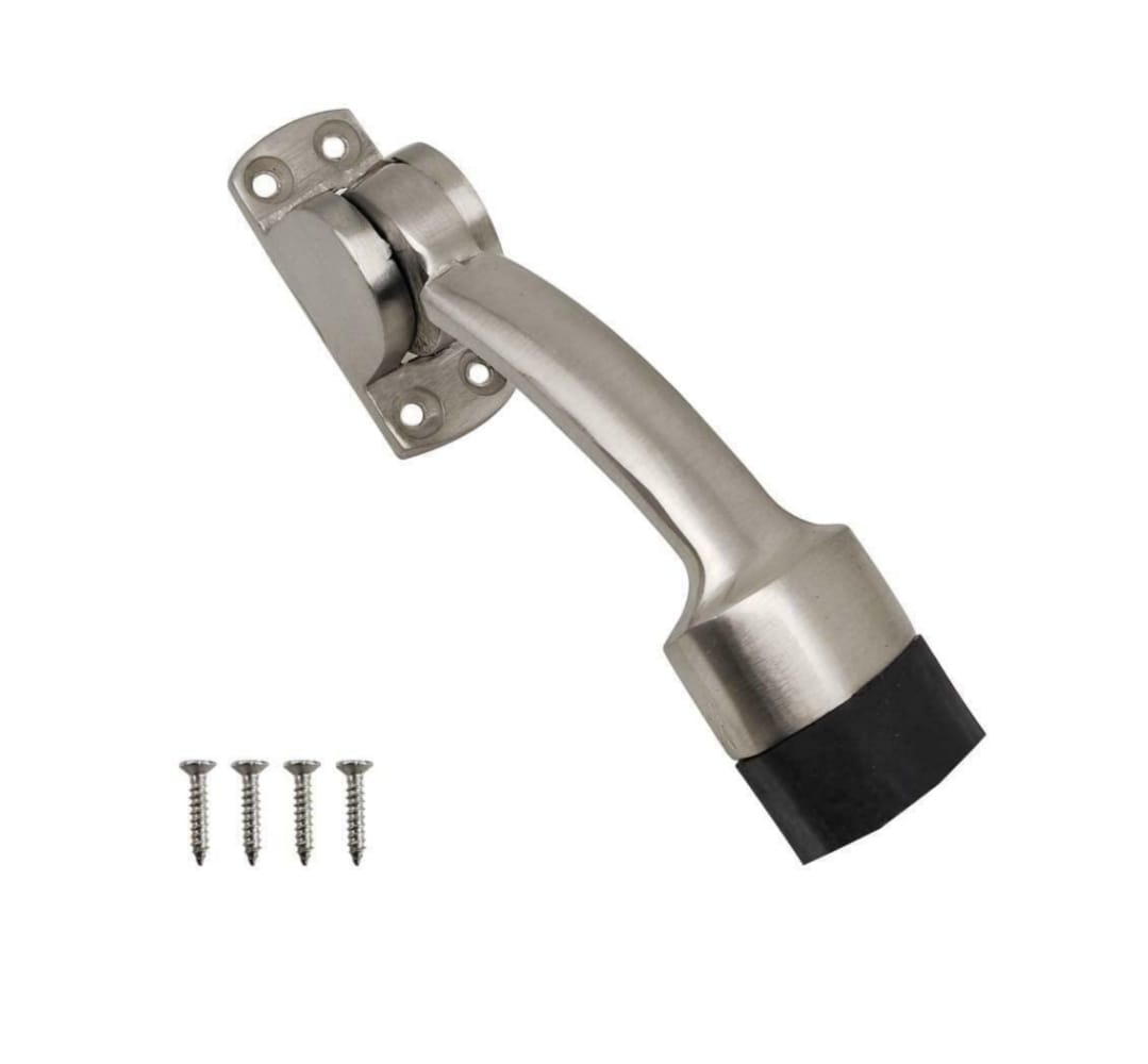 Adison Royal door stopper pack of 2 comes with screws and aluminium heavy duty door stopper with best rubberised stopping grip pack of 2