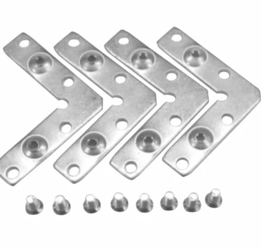 ADISON jointer patti ( l shaped angle connector) size 2" pack of 8 pcs with screws and all fitting accessories best multipurpose jointer patti for every usage mild steel material for jointing frames