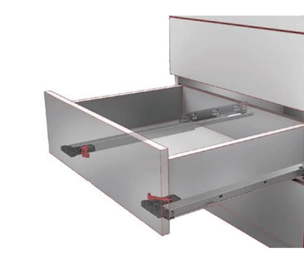 Adison stainless steel heavy duty concealed drawer slide automatic push closing function pack of 1 set 45 cm with all accessories and screws