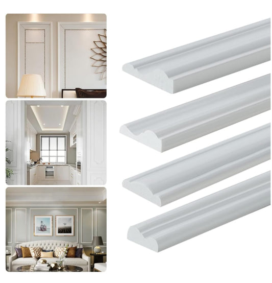 ADISON PVC wooden moulding strips white colour glossy finish styling wooden strips (cheepe ) pack of 10 pcs 4 ft.size