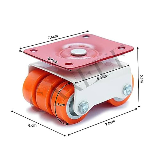 ADISON sixer wheels 360 degree moving rotating furniture castor wheels pack of 4 sets with screws heavy duty can hold upto 250 kgs mild steel material