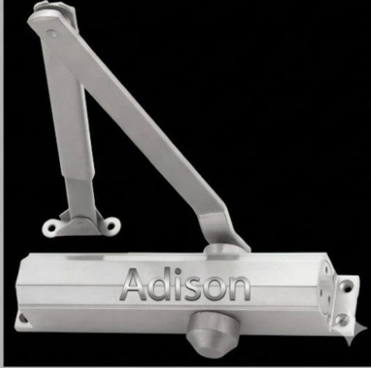 Title - Adison aluminium hydraulic door closer with 90 degree hold open feature comes with all fitting accessories and screws and can handle upto 80 kg weight 2 yrs warranty