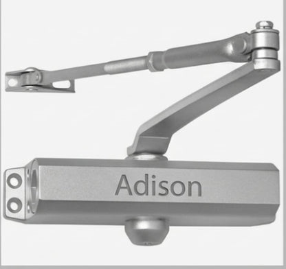 Title - Adison aluminium hydraulic door closer with 90 degree hold open feature comes with all fitting accessories and screws and can handle upto 80 kg weight 2 yrs warranty