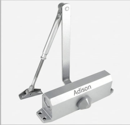Adison aluminium double speed double function feature hydraulic door closer comes with all fitting accessories and screws and can handle upto 80 kg weight 2 yrs warranty