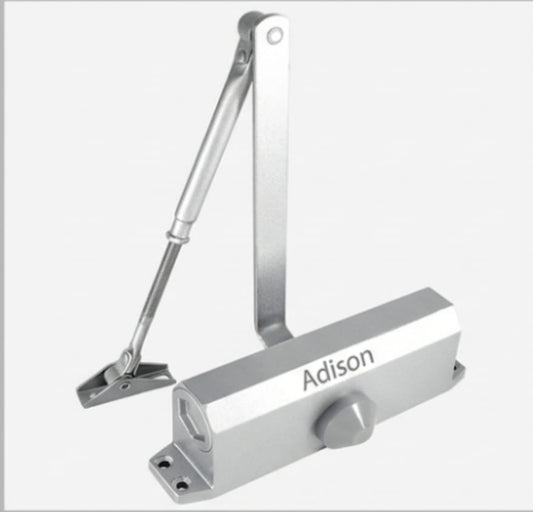Adison aluminium double speed double function feature hydraulic door closer comes with all fitting accessories and screws and can handle upto 80 kg weight 2 yrs warranty