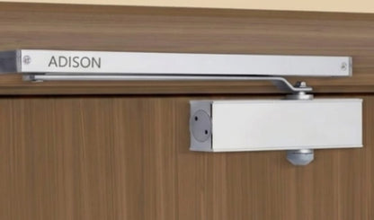 Adison pelmet arm door closer with section plate heavy duty 110 kg weight capacity door closer new age pelmet door closer long arm smooth working 2 yrs warranty