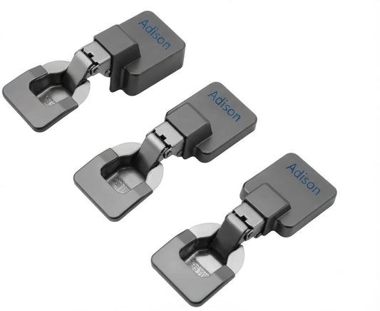 Adison new concealed auto hinges grey matt finish 0 crank with all fitting accessories and screws pack of 1 pair , india's first launch concealed grey matt covered finish soft close auto close hinges