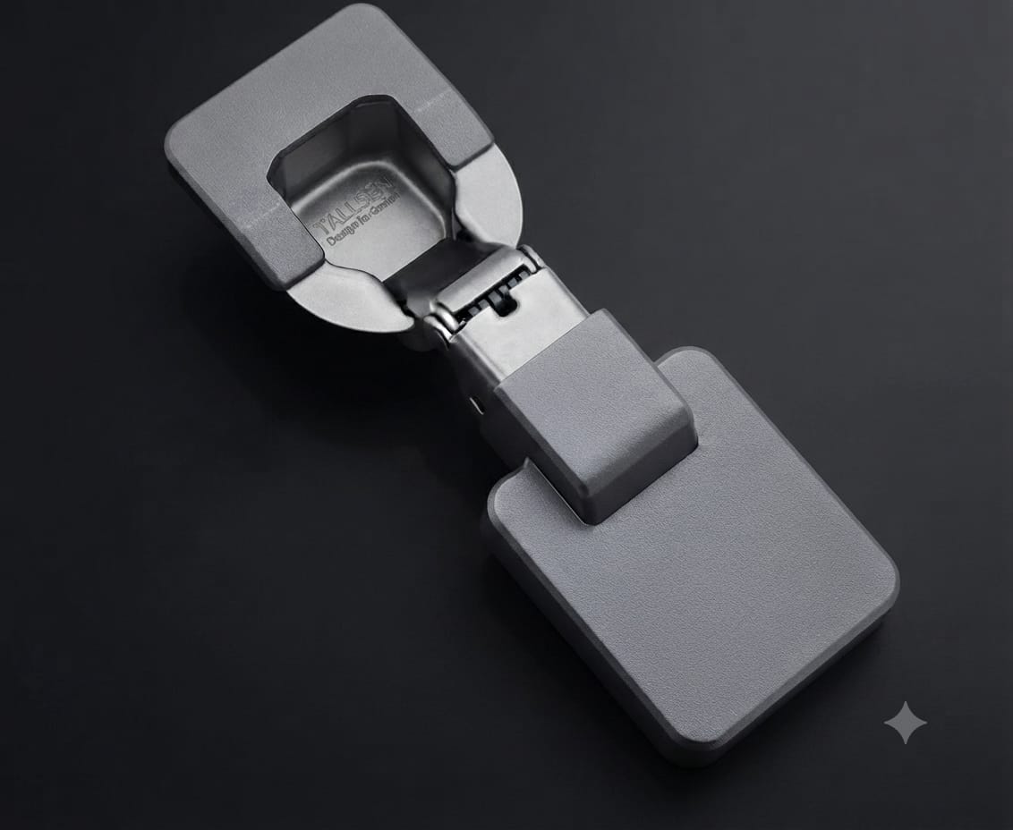 Adison new concealed auto hinges grey matt finish 0 crank with all fitting accessories and screws pack of 1 pair , india's first launch concealed grey matt covered finish soft close auto close hinges