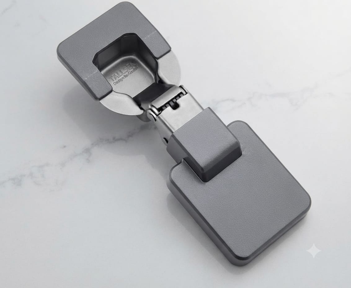 Adison new concealed auto hinges grey matt finish 0 crank with all fitting accessories and screws pack of 1 pair , india's first launch concealed grey matt covered finish soft close auto close hinges