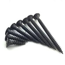 ADISON gypsum black screws mild steel material heavy duty sharp screws with sharp thread pack of 200 pcs and 25 pcs free size - 25*6