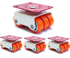 ADISON sixer wheels 360 degree moving rotating furniture castor wheels pack of 4 sets with screws heavy duty can hold upto 250 kgs mild steel material