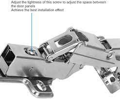 ADISON protrusion 180 degree hinge mild steel material pack of 1 set (2 pcs hinges ) with screws heavy duty soft close hydraulic hinges