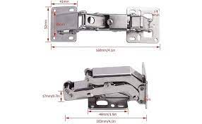 ADISON protrusion 180 degree hinge mild steel material pack of 1 set (2 pcs hinges ) with screws heavy duty soft close hydraulic hinges