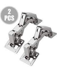 ADISON protrusion 180 degree hinge mild steel material pack of 1 set (2 pcs hinges ) with screws heavy duty soft close hydraulic hinges