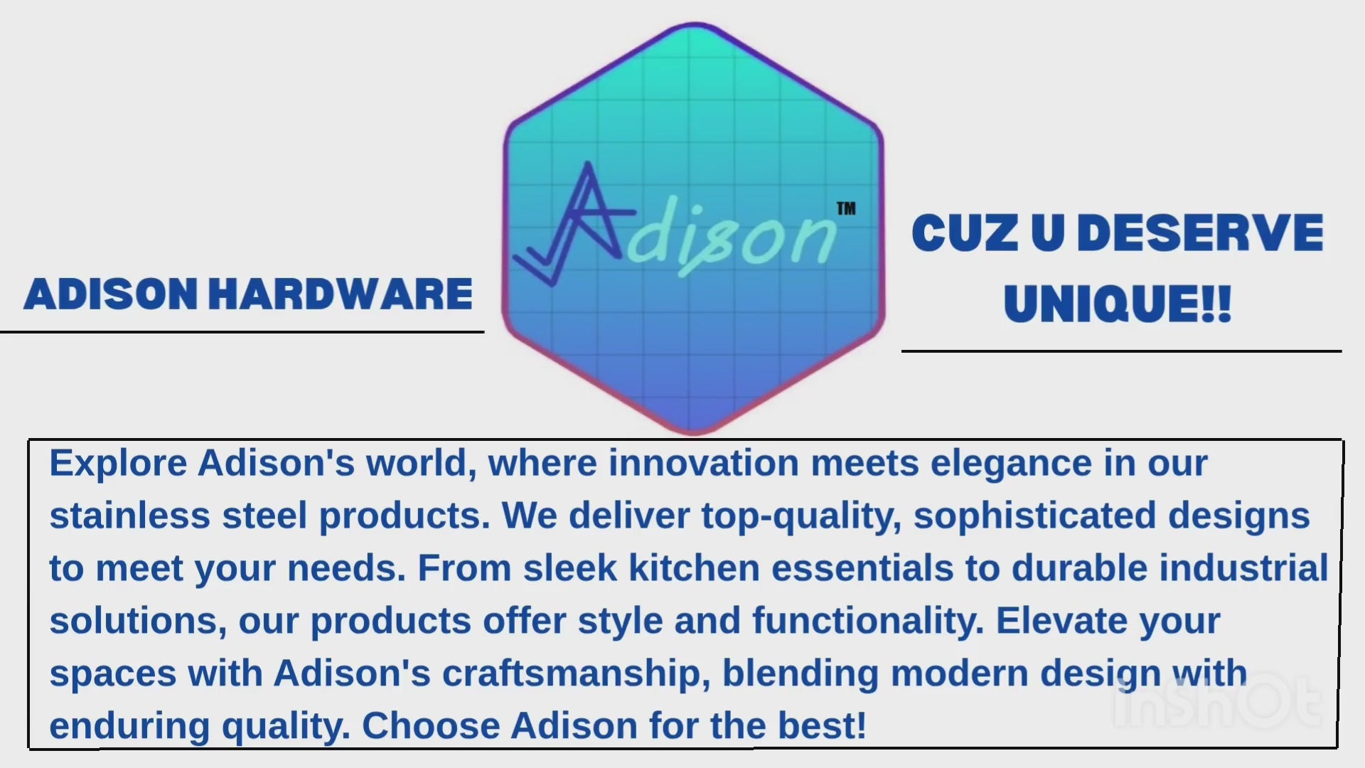 Load video: Adison wide range of hardwares