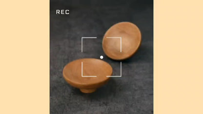 ADISON wooden circular pressed knobs teak wooden finish with screws best wooden drawer knobs pack of 2 and get 1 free