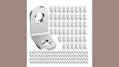 ADISON right angle brackets 2 cm square shaped l patti mild steel material pack of 25 pcs with screws