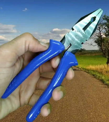 Adison stainless steel plier with shock absorbing rubber rised grip pack of 2 pliers heavy duty  and smooth working plier  multipurpose plier