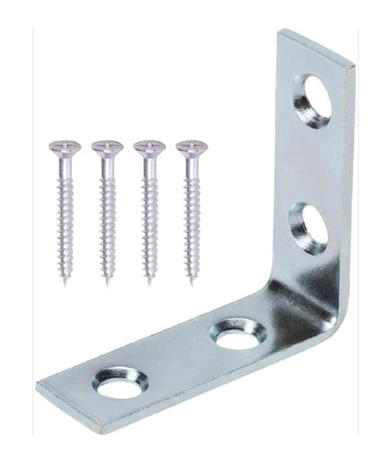 ADISON right angle shelf support brackets 4 cm pack of 25  pcs mild steel heavy duty with screws