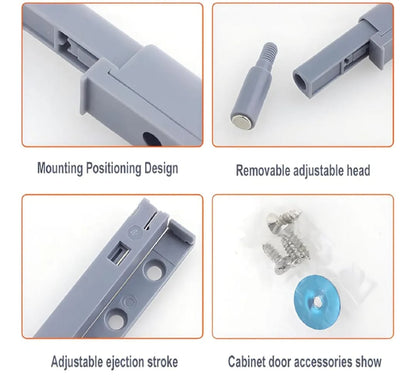 Adison a grade plastic push open door fitting best push open fitting heavy duty PVC quality with all accessories and screws pack of 2 fittings