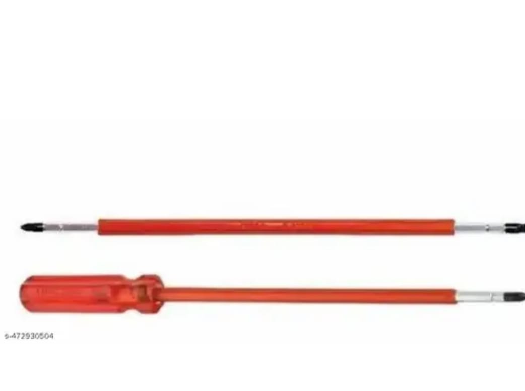 Adison 16 inches screwdriver stainless steehandle non breakable handle stainless steel pack of two pieces interchangeable screwdriver