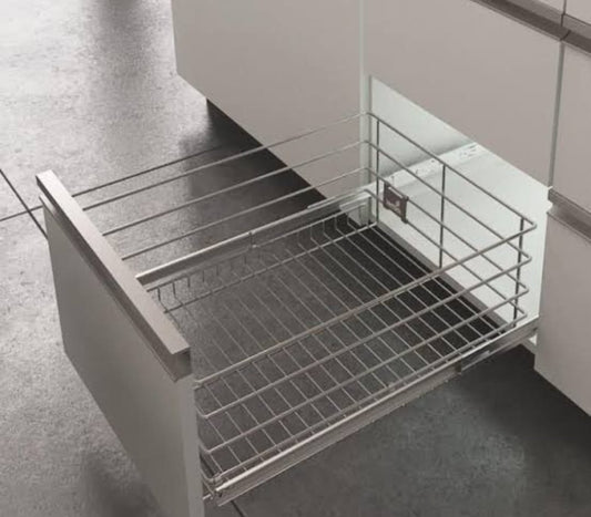 Adison plain wired kitchen storage basket 19* 20* 4 in size stainless steel heavy duty comes with all accessories and screws pack of 1 basket