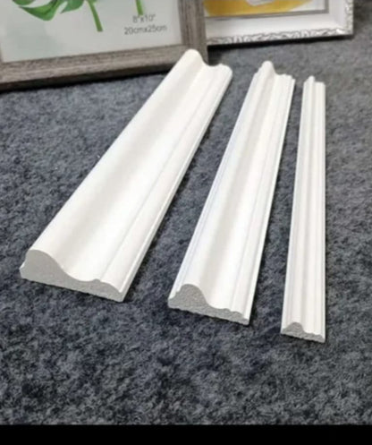 Adison PVC wooden moulding taper 38 mm size white colour designer mouldings for walls 3 to 4 feet height 10 pieces heavy quality wood bandings