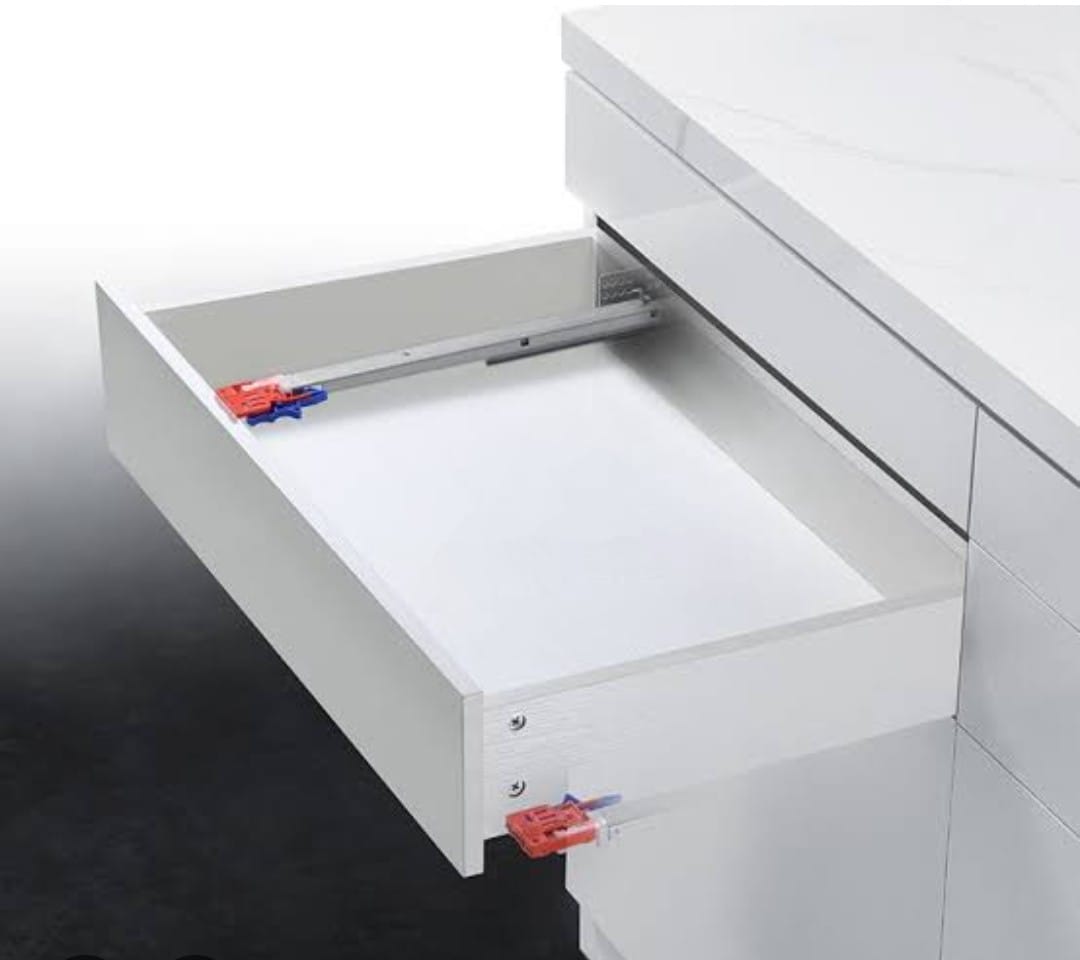 Adison stainless steel heavy duty concealed drawer  slide automatic push closing function pack of 1 set 45 cm with all accessories and screws