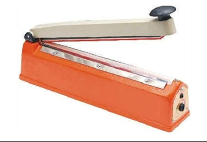 Adison Hand Heat Sealer Machine, 8 Inch, Orange, Polythene Packaging Machine, 220 Volt, High Powered Cable, with 2 Free Elements, 43x19x10 cm
