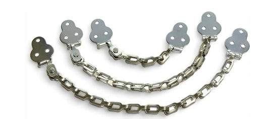 Adison stainless steel door stopper holder chain 6 inch in size pack of 2 and get one free silver colour