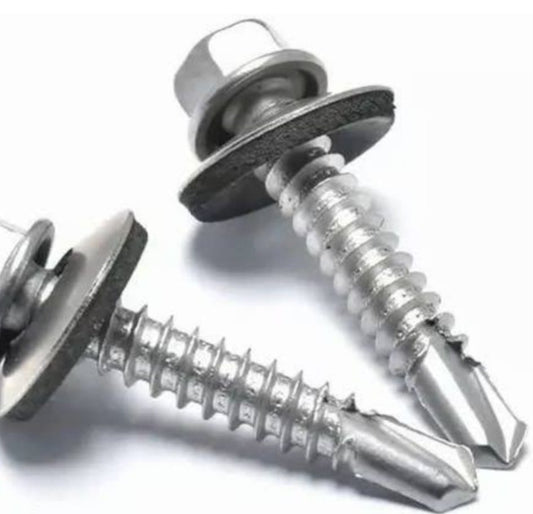 Adison stainless steel hex head screws pack of 50 pieces screw heavy duty screws with washer Steel washer