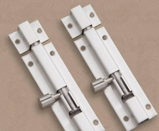 Adison tower bolt SS aluminium finish stainless steel 4 inches  chitkani pack of 3 Tower bolts with screws and accessory