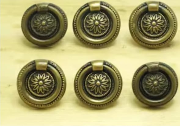 Adison stainless steel gold colour knobs heavy duty pack of 3 knobs and get 1 free superior quality knobs for drawers with all screws