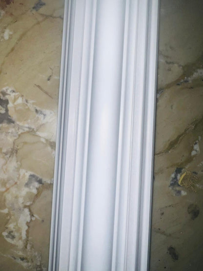 ADISON PVC wooden moulding strips  30 MM white colour glossy finish styling wooden strips (cheepe ) pack of 10 pcs 4 ft.size centre moulding