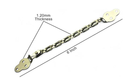 Adison stainless steel door stopper holder chain 6 inch in size pack of 2 and get one free silver colour