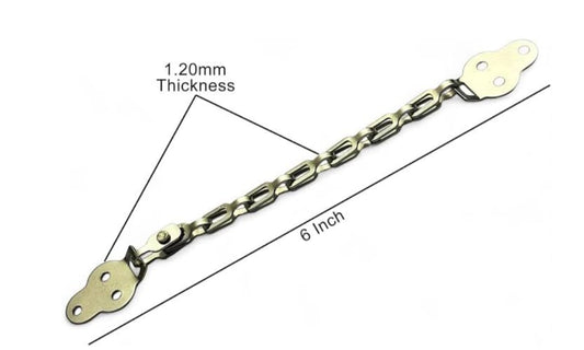 Adison stainless steel door stopper holder chain 6 inch in size pack of 2 and get one free silver colour