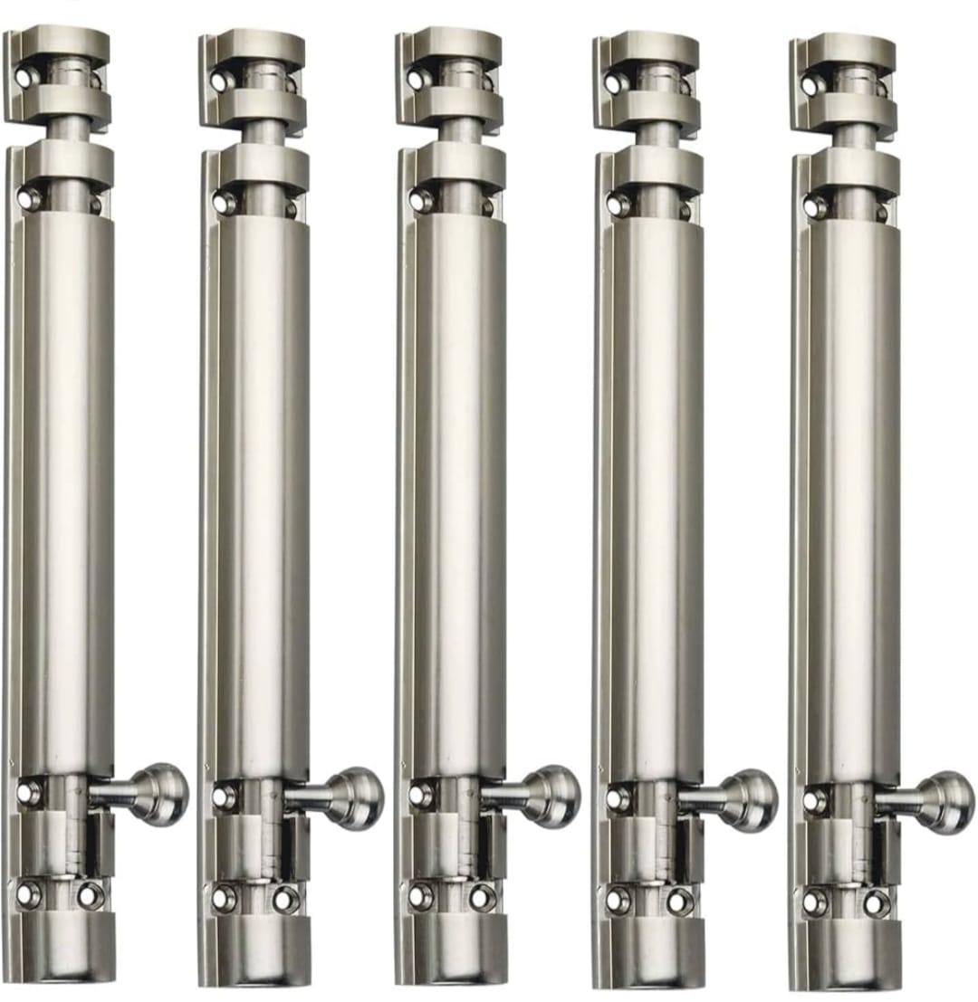Adison tower bolt premium finish stainless steel heavy duty chitkani 6 inch pack of two tower port with screws and accessories