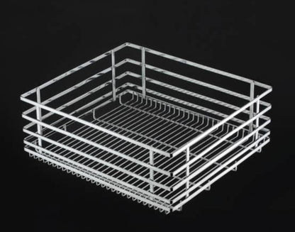 Adison plain wired kitchen storage basket 19* 20* 4 in size stainless steel heavy duty comes with all accessories and screws pack of 1 basket
