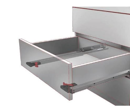 Adison stainless steel heavy duty concealed drawer  slide automatic push closing function pack of 1 set 45 cm with all accessories and screws