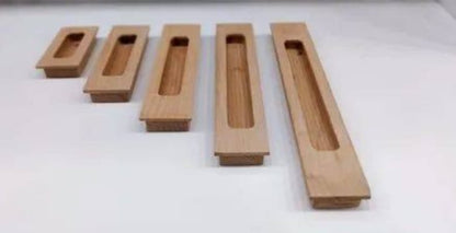 ADISON Slider Concealed Handle Wooden Finish 18 mm 8 inch with Screws Pack of 1 Superior Teak Wood Finish
