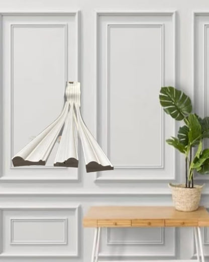 Adison PVC wooden moulding taper 38 mm size white colour designer mouldings for walls 3 to 4 feet height 10 pieces heavy quality wood bandings