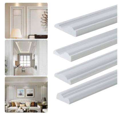 Adison PVC wooden moulding taper 38 mm size white colour designer mouldings for walls 3 to 4 feet height 10 pieces heavy quality wood bandings