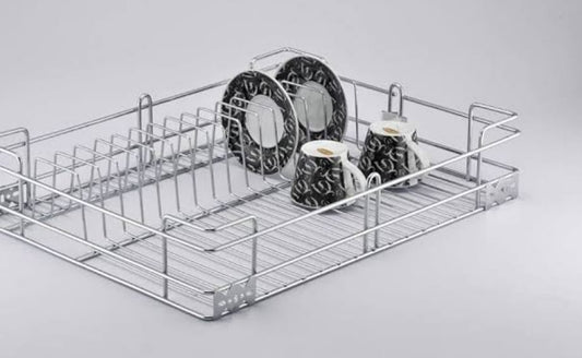 Adison cup  and saucer kitchen storage basket stainless steel pack of 1 basket comes with all accessories and is screws  size 19*20*4