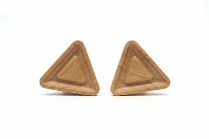 Adison triangular wooden knobs with screws pack of 2 pcs teak wooden material nature