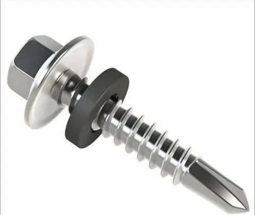 Adison stainless steel hex head screws pack of 50 pieces screw heavy duty screws with washer Steel washer