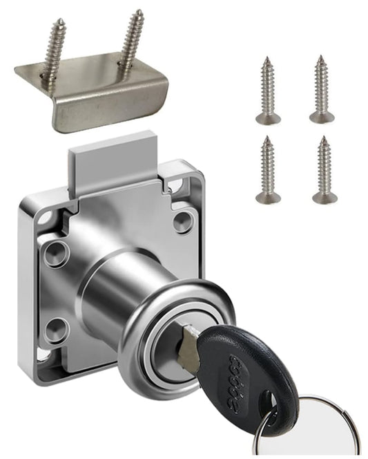 Adison drawer lock stainless steel heavy duty comes with 2 keys and accessories pack of 2 locks best drawer security lock